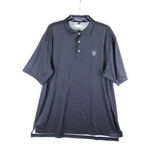 Peter Millar Summer Comfort Polo Shirt Men's XL Black Polka Dot S/S Golf